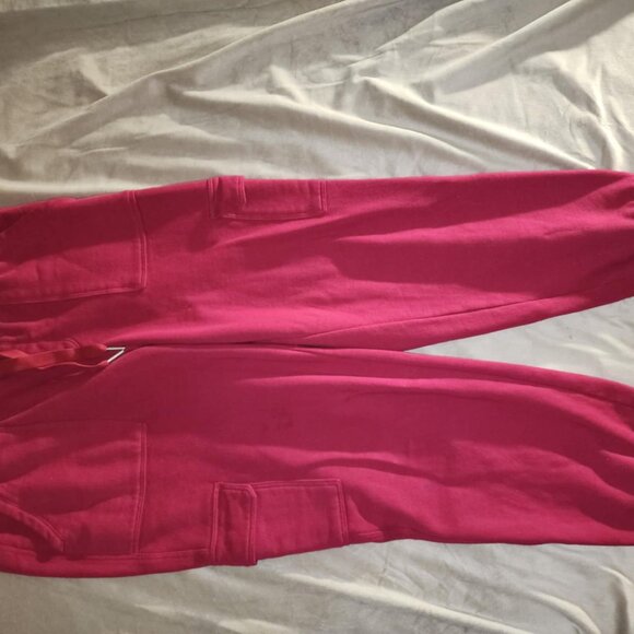 Comfy Maroon Joggers with Front and Cargo Pockets - Picture 6 of 10